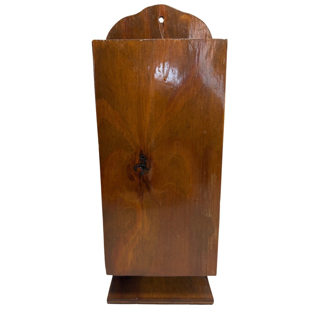 Handmade Wooden Wall Mount Plastic Bag Dispenser Storage Box Brown Vintage